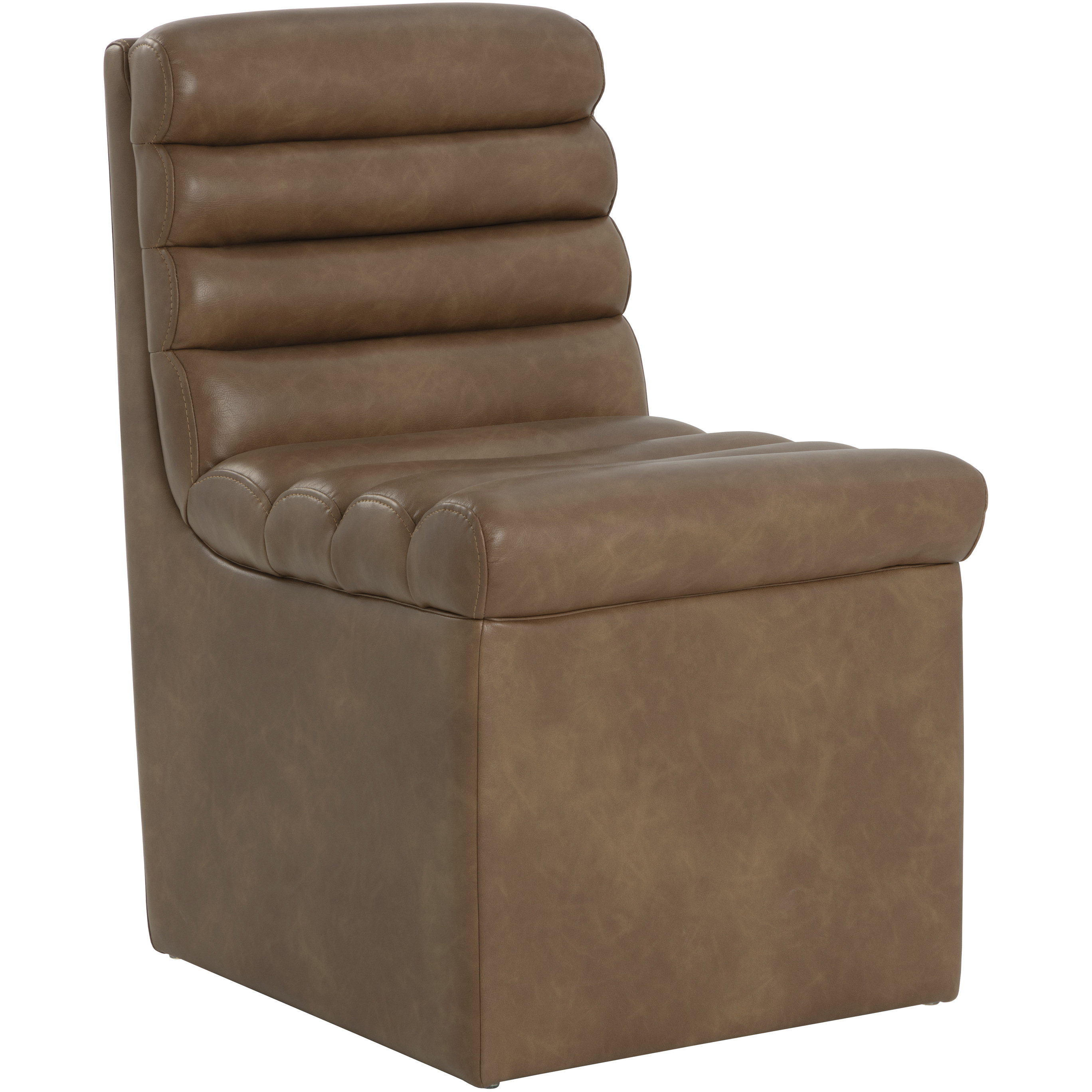 Norm Copley Cognac Wheeled Dining Chair